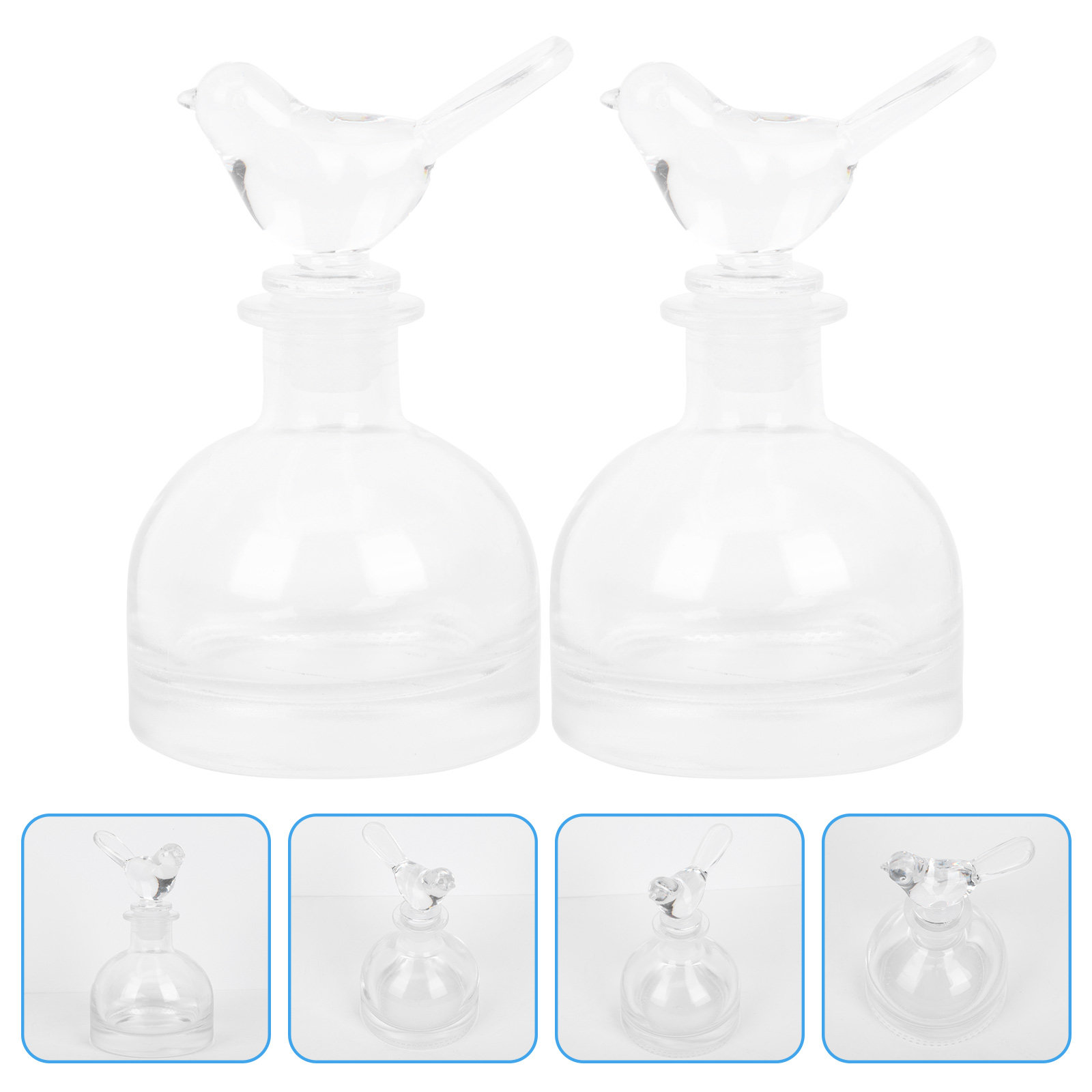 Home Fragrance - 2Pcs 유리 향수병 프리미엄 투명하고 튼튼한
