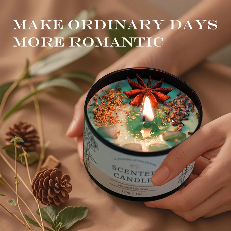 Home Fragrance - 크리에이티브 크리스탈 아로마테라피 양초 6OZ -