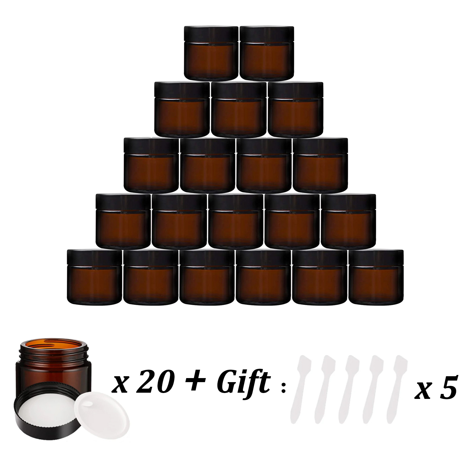 20PCS 검은 뚜껑이있는 작은 앰버 유리 항아리 크림 - Amber Jar Candle 리뷰 및 가격