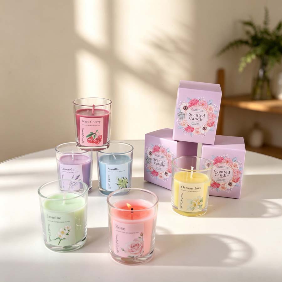 아로마테라피 향초 선물 세트 6가지 다른 향의 유리병  - Home Fragrance 리뷰 및 가격