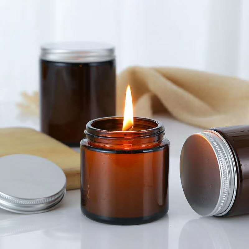 6개입 100/250ml 호박색 유리 캔들 용기 빈 원 - Amber Jar Candle 리뷰 및 가격