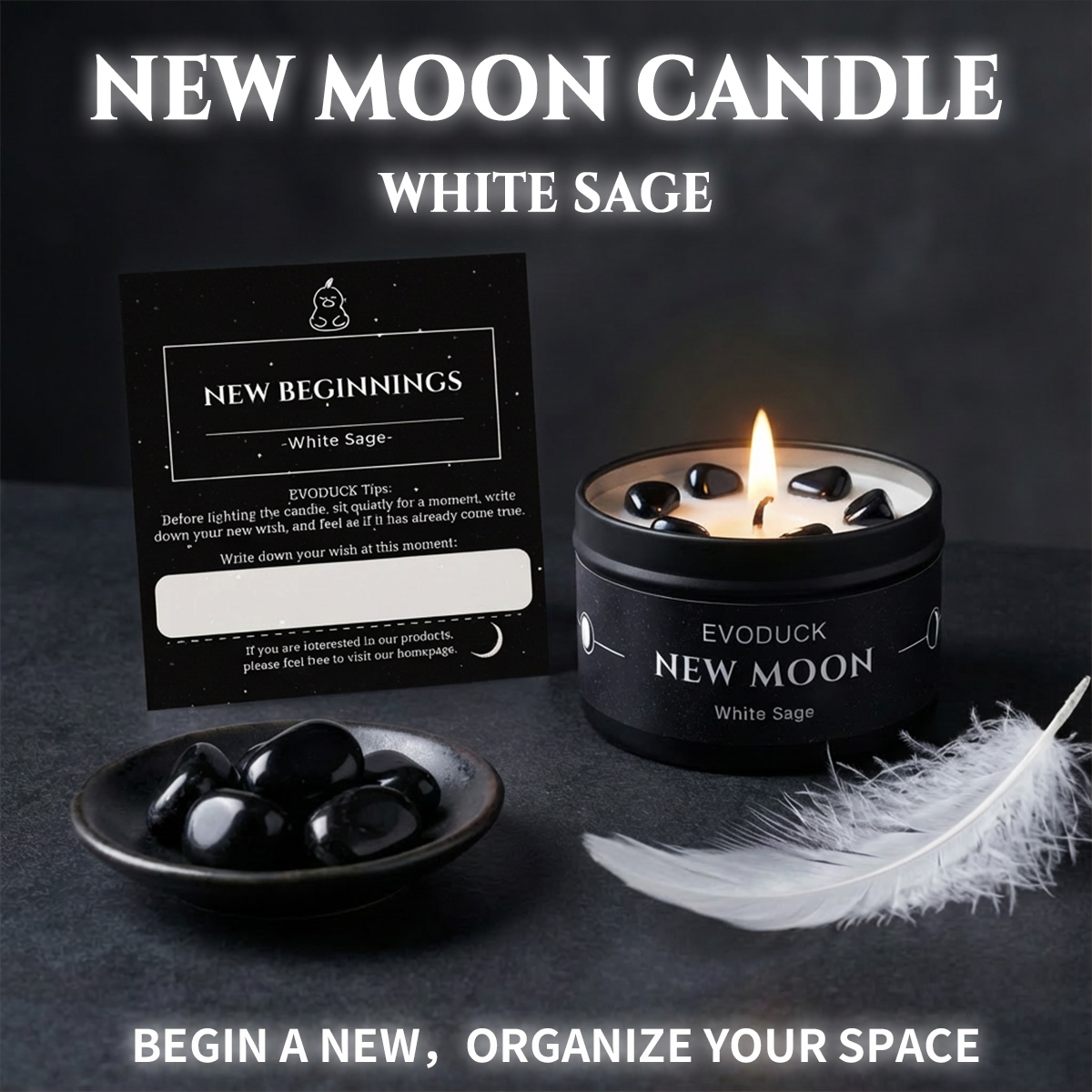 4개입 달의 위상 크리스탈 향초 세트, 3온스 천연 소 - Home Fragrance White Jasmine 리뷰 및 가격
